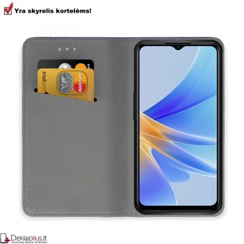 Telone atverčiamas dėklas - juodas (Oppo A17)